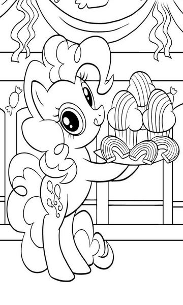 Online coloring book: Pinkie Pie Carries Delicious Cupcakes coloring page
